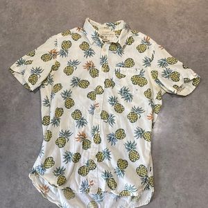 H&M pineapple linen blend shirt